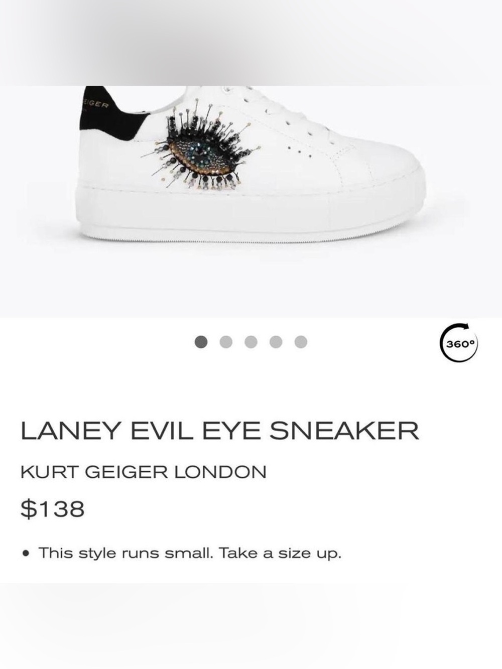 White Leather Sneaker with Embellished Eye Detail
